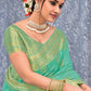 Classic Chiffon Viscose Turquoise Weaving Saree