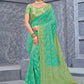 Classic Chiffon Viscose Turquoise Weaving Saree