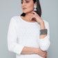 Designer Kurti Rayon White Chikankari Work Kurtis