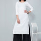 Designer Kurti Rayon White Chikankari Work Kurtis