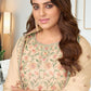 Salwar Suit Chinon Beige Embroidered Salwar Kameez