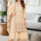 Salwar Suit Chinon Beige Embroidered Salwar Kameez
