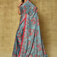 Designer Chinon Blue Digital Print Saree