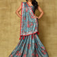 Designer Chinon Blue Digital Print Saree