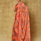 Designer Chinon Orange Digital Print Saree