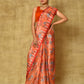 Designer Chinon Orange Digital Print Saree