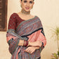Designer Chinon Pink Bandhej Saree
