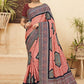 Designer Chinon Pink Bandhej Saree