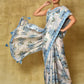 Designer Chinon Cream Digital Print Saree