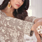 Straight Salwar Suit Chiffon Chinon Beige Embroidered Salwar Kameez