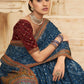 Trendy Saree Chinon Blue Bandhej Saree