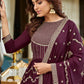 Pakistani Salwar Suit Chinon Purple Embroidered Salwar Kameez