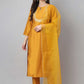 Salwar Suit Chinon Mustard Embroidered Salwar Kameez