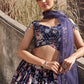 A Line Lehenga Chinon Silk Blue Embroidered Lehenga Choli