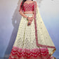 Lehenga Choli Chinon Off White Red Embroidered Lehenga Choli
