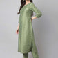 Salwar Suit Chinon Green Embroidered Salwar Kameez