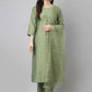 Salwar Suit Chinon Green Embroidered Salwar Kameez