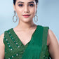 Traditional Saree Chinon Green Patch Border Saree