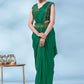 Traditional Saree Chinon Green Patch Border Saree