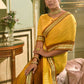 Classic Chinon Crush Mustard Embroidered Saree