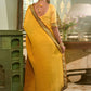 Classic Chinon Crush Mustard Embroidered Saree