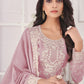 Pant Style Suit Chiffon Chinon Lavender Embroidered Salwar Kameez