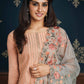 Pant Style Suit Chinon Peach Embroidered Salwar Kameez