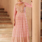Anarkali Suit Chinon Georgette Pink Embroidered Salwar Kameez