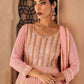 Anarkali Suit Chinon Georgette Pink Embroidered Salwar Kameez