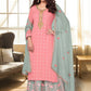 Salwar Suit Chinon Pink Embroidered Salwar Kameez