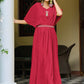 Gown Chinon Pink Plain Gown