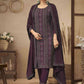 Salwar Suit Chinon Purple Embroidered Salwar Kameez