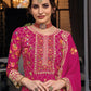 Palazzo Salwar Suit Chinon Rani Embroidered Salwar Kameez