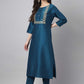 Salwar Suit Chinon Teal Embroidered Salwar Kameez