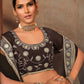 Lehenga Choli Chinon Brown Embroidered Lehenga Choli