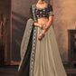 Lehenga Choli Chinon Brown Embroidered Lehenga Choli