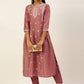 Party Wear Kurti Chinon Mauve Embroidered Kurtis