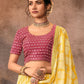 Lehenga Choli Chinon Yellow Embroidered Lehenga Choli