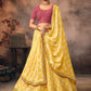 Lehenga Choli Chinon Yellow Embroidered Lehenga Choli