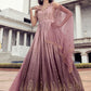 Gown Chinon Mauve Embroidered Gown