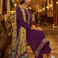 Pakistani Salwar Suit Chinon Purple Embroidered Salwar Kameez