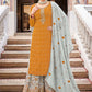 Salwar Suit Chinon Mustard Embroidered Salwar Kameez