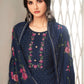 Pant Style Suit Chinon Blue Sequins Salwar Kameez