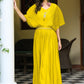 Gown Chinon Yellow Plain Gown