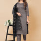 Salwar Suit Chinon Grey Embroidered Salwar Kameez