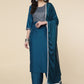 Trendy Suit Chinon Teal Embroidered Salwar Kameez
