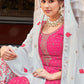 Salwar Suit Chinon Pink Embroidered Salwar Kameez