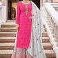 Salwar Suit Chinon Pink Embroidered Salwar Kameez