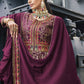 Salwar Suit Chinon Purple Embroidered Salwar Kameez