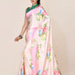 Designer Satin Pink Digital Print Saree